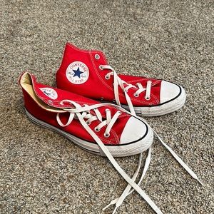 High-top Red Converse Women’s size 8
